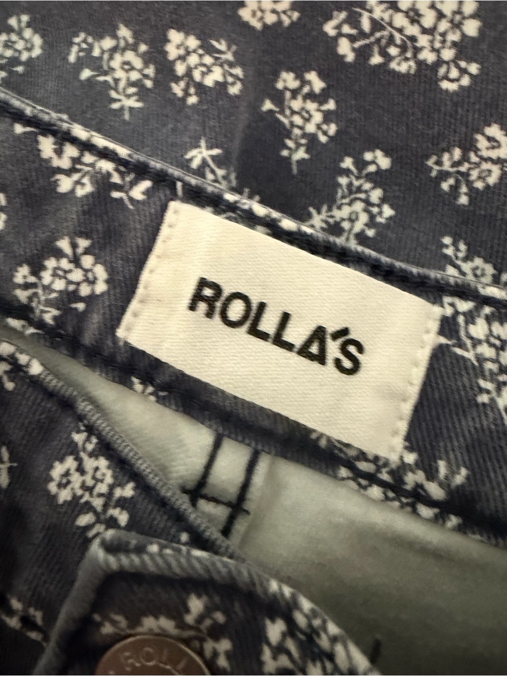 ROLLA'S Elderflower Original Straight Leg Y2K Floral High Rise Jeans Sz 25 - Picture 5 of 7